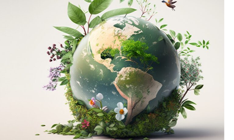 Planète Terre lumineuse et en santé